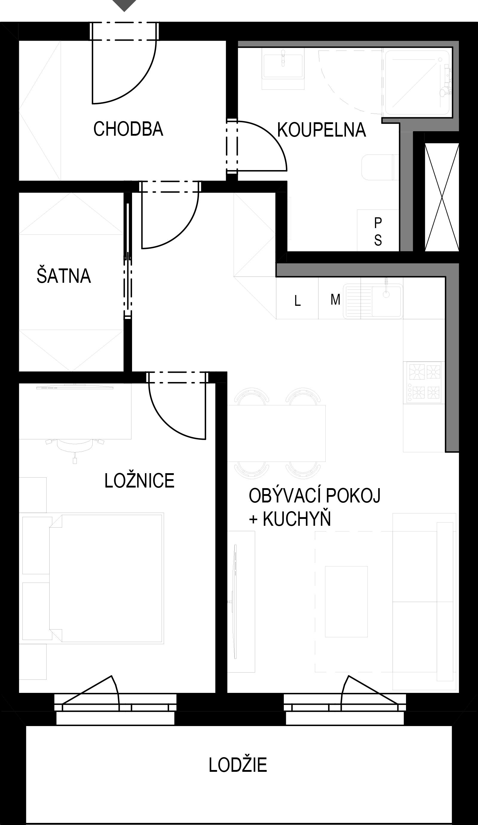 Pudorys bytu 4407